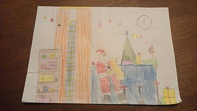 Weihnachtsmann mit Weihnachtself von Andra C. Andra C.