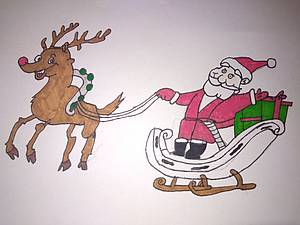 Weihnachtsmann mit Rudolf von Mariella S. Mariella S.