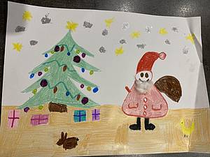 Weihnachtsmann am Weihnachtsbaum von J Marie F. J Marie F.