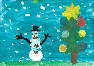 Ein Schneemann am Weihnachtsbaum von Johann W. Johann W.