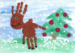 Ein Rentier am Weihnachtsbaum von Lena W. Lena W.