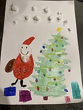 Weihnachtsmann am Weihnachtsbaum von Charlotte F. (4 Jahre) Charlotte F.