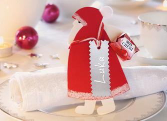 Weihnachtsmann aus Servietten basteln Servietten-Weihnachtsmann